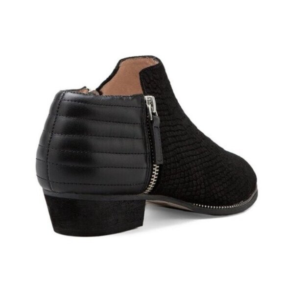 Senso Britney V Boots Booties Biker Moto Snakeskin Embossed Zipper Leather Black - Picture 16 of 16